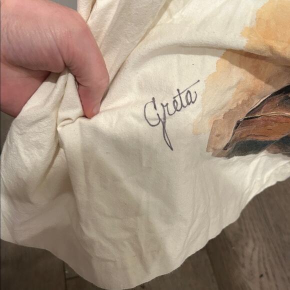 Vintage Apron Dress Schoolroom Class Teacher Greta Hand painted Size Large? - Picture 5 of 13